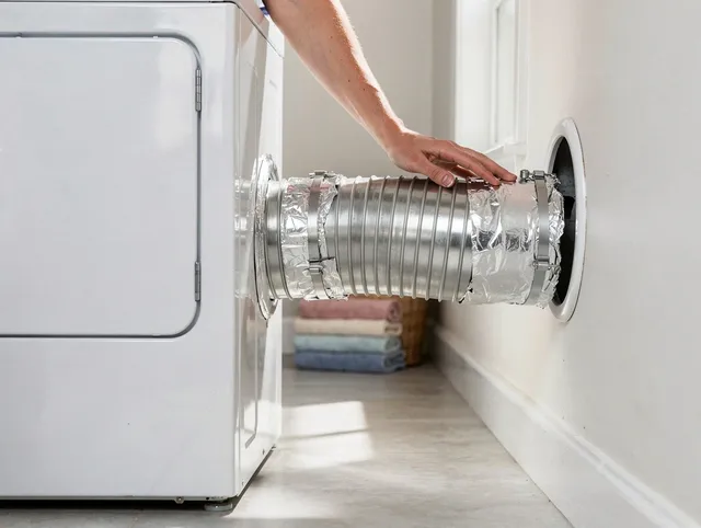 Professional dryer vent hose installation by Plymouth Dryer Vent Cleaning in Plymouth