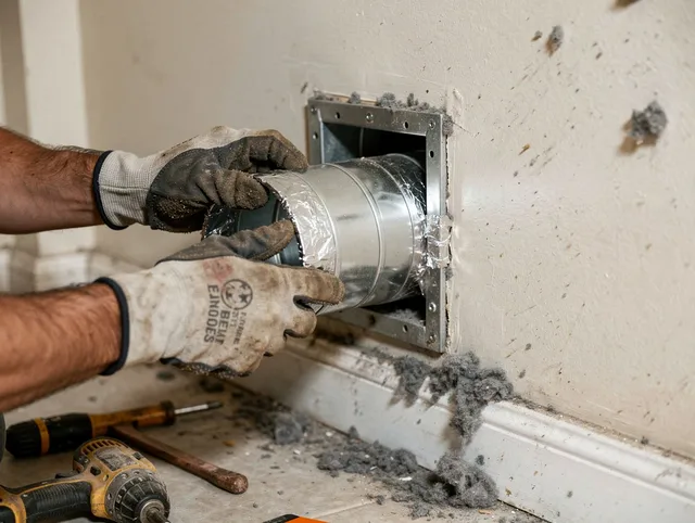 Professional dryer vent repair and installation by Plymouth Dryer Vent Cleaning in Plymouth