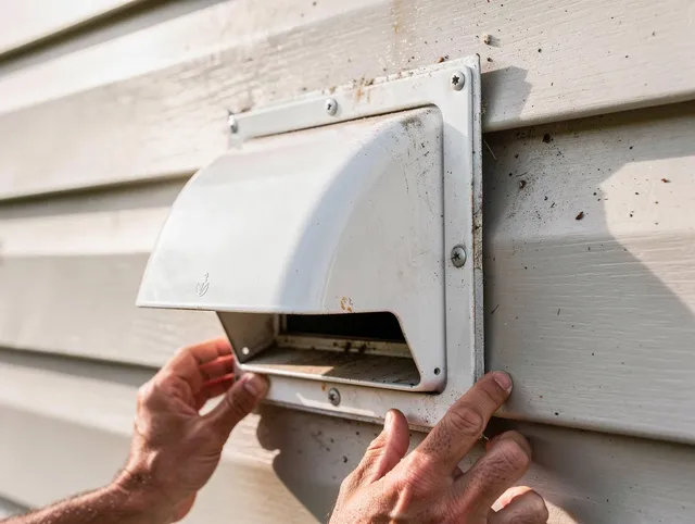 Plymouth Dryer Vent Cleaning technician delivering thorough residential dryer vent cleaning service in Plymouth